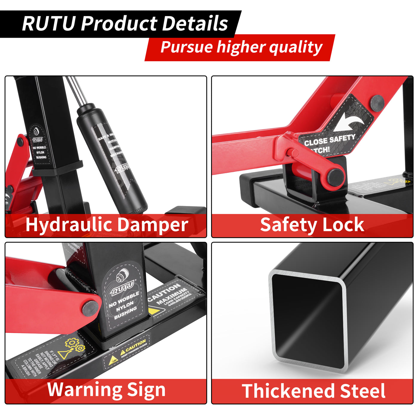 RUTU Hydraulic Motorcycle Lift Stand